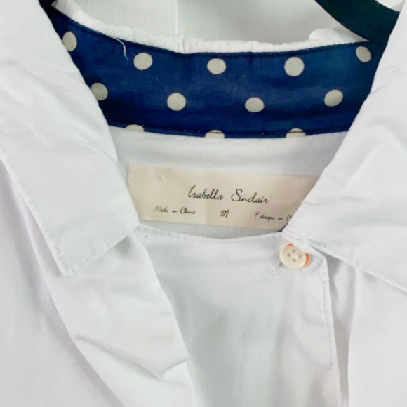 Anthropologie White Collared Shirt Mini Dress - Picture 6 of 8